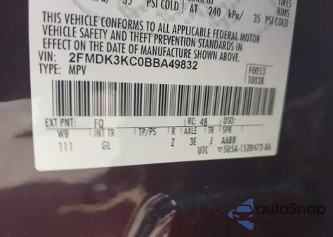 2011 Ford Edge Limited из США, поврежденный, VIN 2FMDK3KC0BBA49832